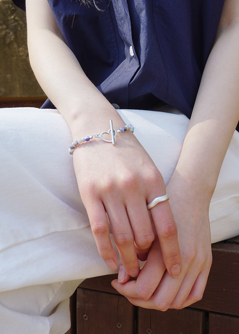 [B291]blue mother of pearl bracelet/유니크 패션 팔찌 시선