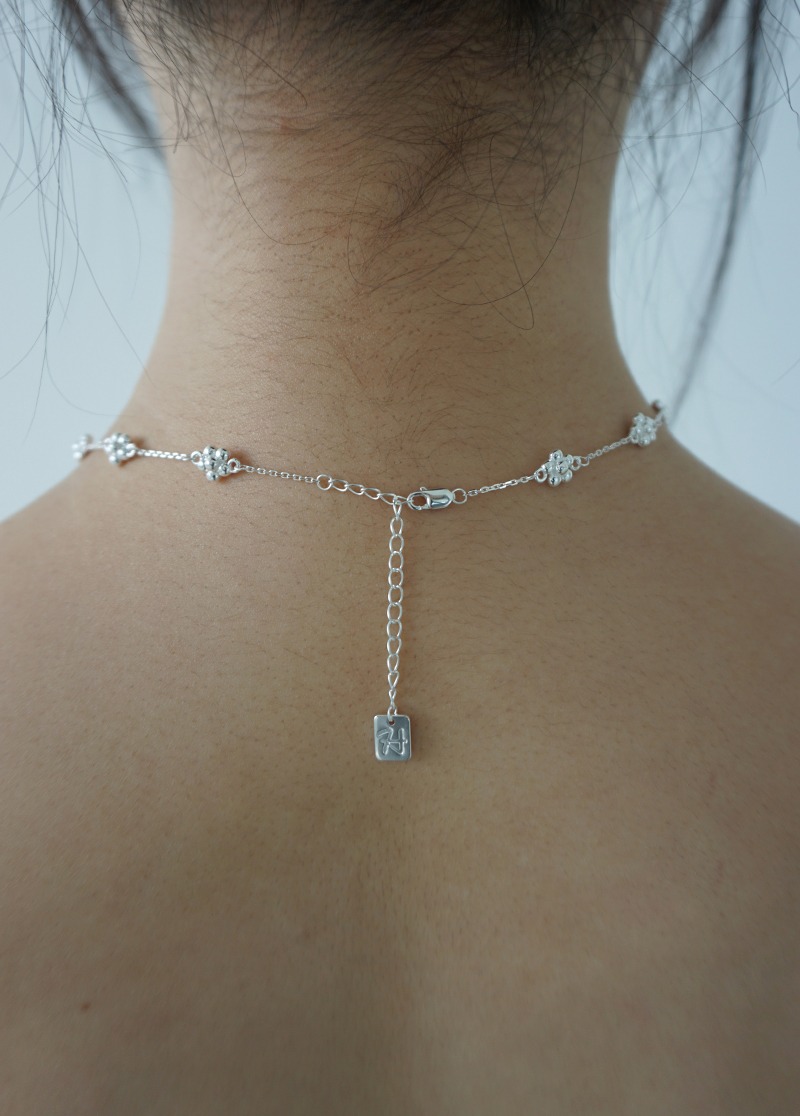 [N639][silver] layered flower necklace / 은 목걸이 시선