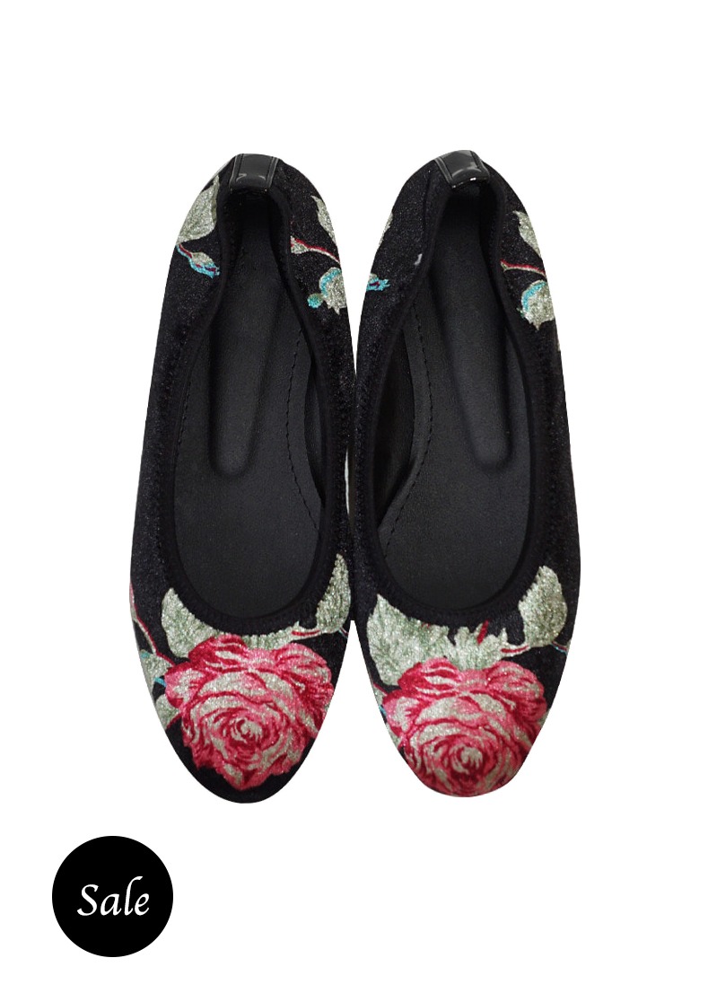 [sa;e][shoes]black rose flatshoes/샌들/장미슈즈/장미샌들/빈티지/메리제인/클래식슈즈/단화/플랫슈즈/시선