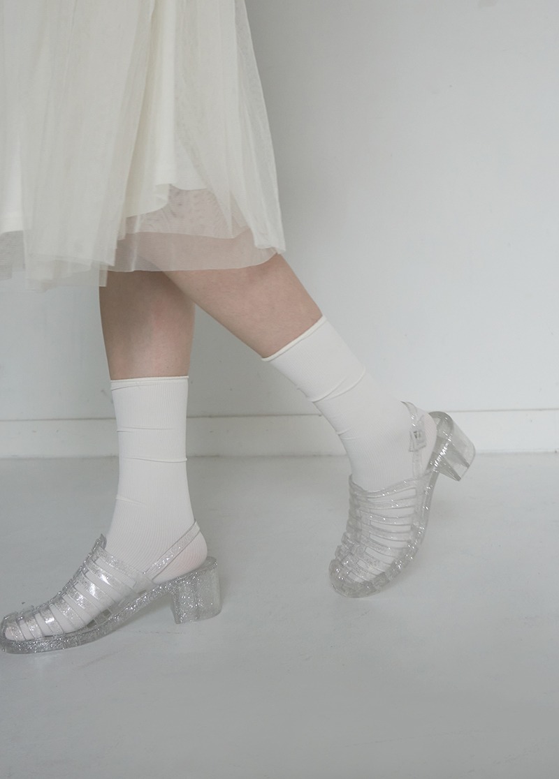 [shoes]glitter jelly shoes/투명 글리터 젤리 샌들
