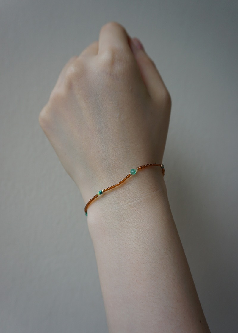 [B371] brown beads bracelet / 시선