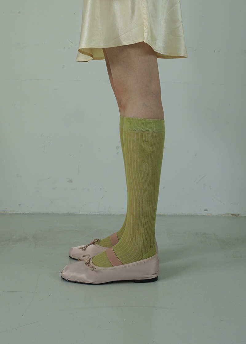 [ACC] light green saken socks / 연두색 반스타킹 시선