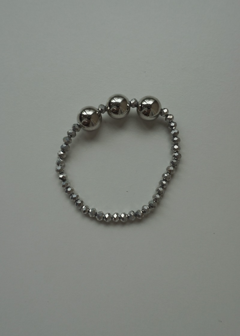 [B367] silver color shining beads2 bracelet / 팔찌 시선
