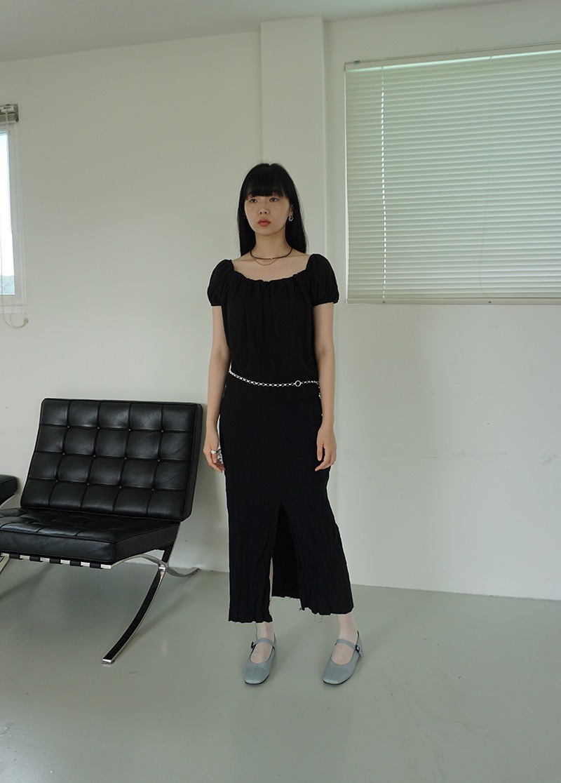 [skirt]layered wrinkle skirt/레이어드스커트/치마/링클치마/링클스커트/시선