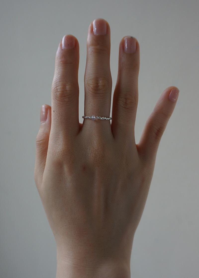[R763][silver] mini natural opal beads ring 시선 16-호