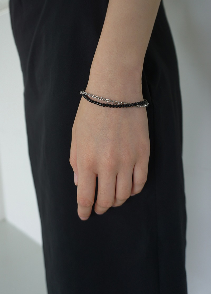[B374] onyx layered bracelet / 오닉스 팔찌 시선