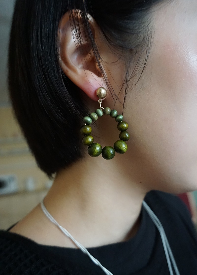[E609] green fruit earring / 포인트 귀걸이 시선