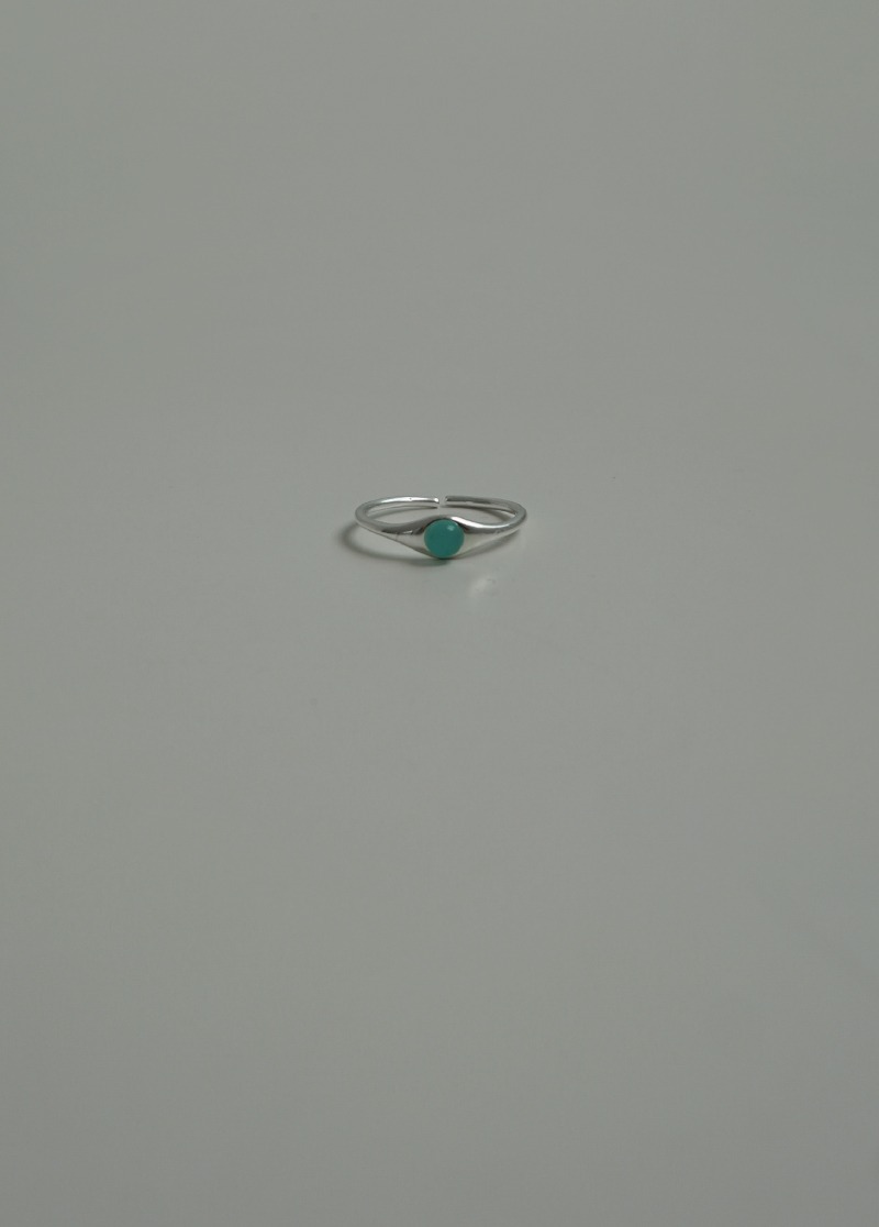 [R791][silver] aqua blue ring / 원석 은 반지 시선 14호