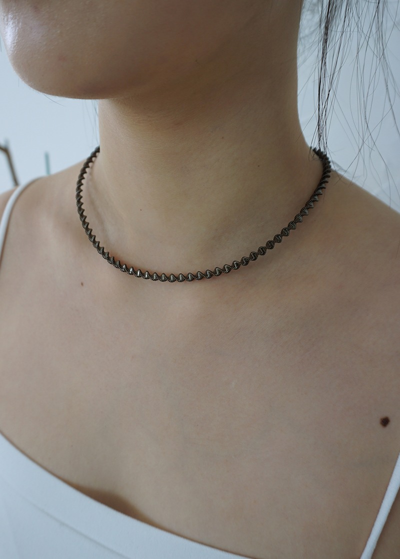 [N634] wave plump necklace / 미니멀 목걸이 시선