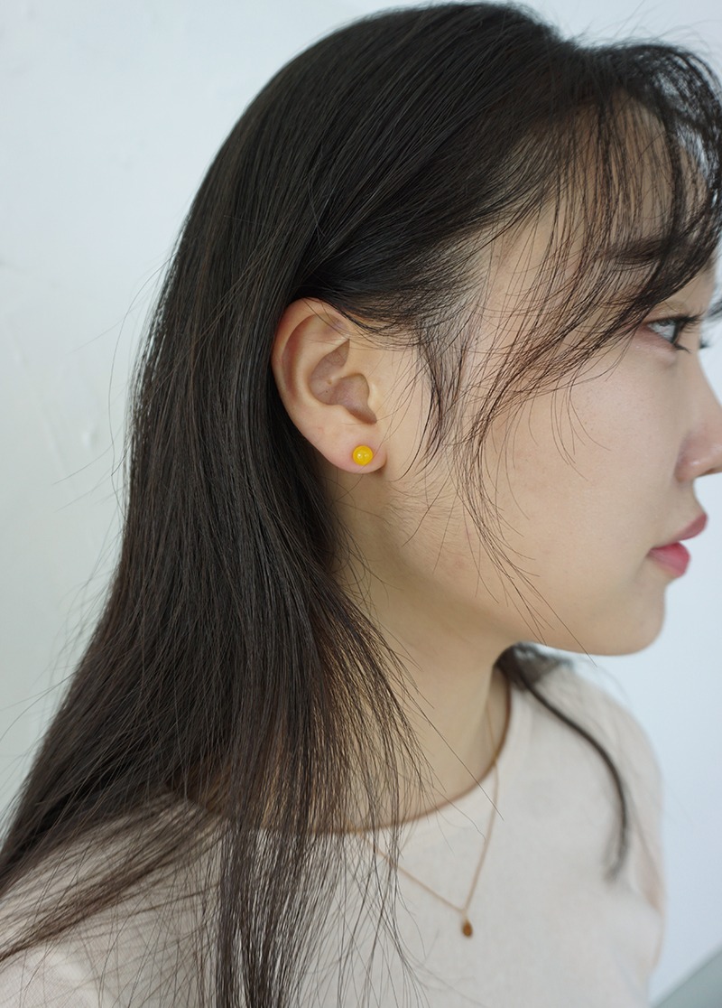 [E622][silver] pumpkin ball earring / 미니멀 은 귀걸이 7mm 시선