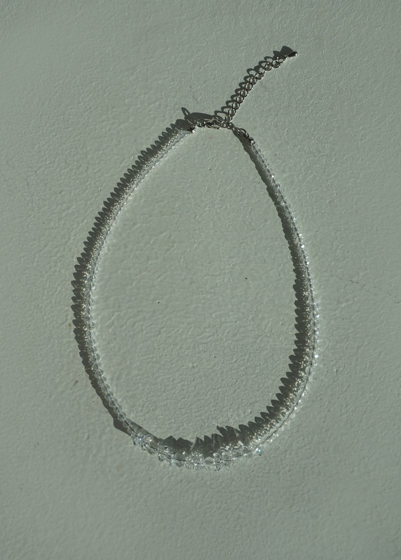 [N651] white clear beads necklace / 비즈 목걸이 시선