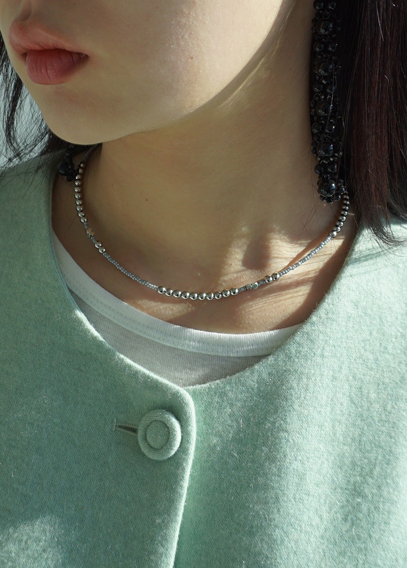 [N650] clean round beads necklace / 비즈 목걸이 시선